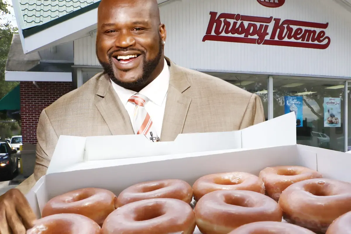 shaq with a box of donuts